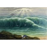 W Hart/Atlantic Breakers, St Salvador after a Storm/signed and dated 1894/watercolour,