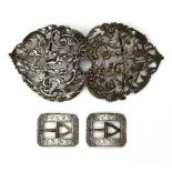 A Victorian silver buckle, William Comyns, London 1894,