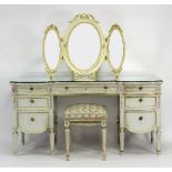 A French painted dressing table,