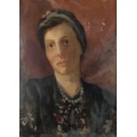 John Strevens (British 1902-1990)/Portrait of a Woman/signed and dated '47/oil on board,