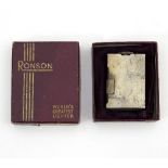 A Ronson silver lighter, B & C,