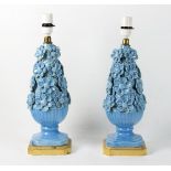 Casa Pupo/a pair of turquoise ceramic lamp bases,