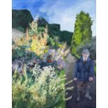 Betty Pennell (British, born 1930)/Gardener, Powys/signed and dated 1987/oil on canvas,