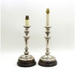 A pair of George IV silver candlesticks, Sheffield 1824,