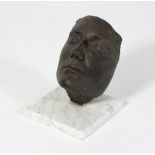 British 20th Century School/Death Mask/initialled RLC to back and dated '80/bronze,