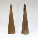 John Jackson (British 20th Century)/Untitled/pair of boat end sculptures/bearing paper label/wood