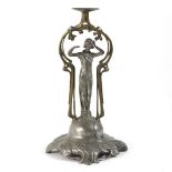 Albert Kohler & Cie, an Art Nouveau figural pewter table lamp,