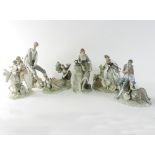 Five large Lladro figure groups,