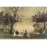 Helen Layfield Bradley (British 1900 - 1979)/Our Picnic/signed/lithograph,