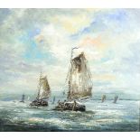 G Wolfant/Sailing on Calm Waters/oil on canvas,