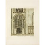 Valerie Thornton (British 1931-1991)/The Cotton Screen, Norwich Cathedral/etching, 32cm x 26.