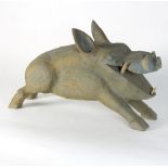 Ronald Pennell (British, born 1935)/Wild Boar/laminated MDF, carved and painted,