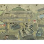 20th Century British School/City View/signed EW/oil on canvas, 36cm x 46.
