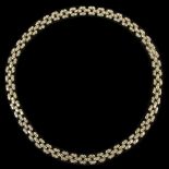 A Mappin & Webb 18ct gold and diamond set collar necklace, the chain set with diamonds to each link,