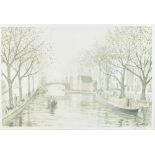 Jeremy King (British, born 1933)/Canal Scene/signed and numbered 156/250/lithograph,