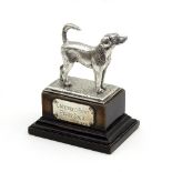 A silver model of a hound, Edward Barnard & Sons Ltd, London 1924,