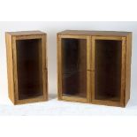 Silkeborg of Denmark, two Danish cherry wood and glazed cabinets,