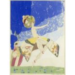 Umberto Brunelleschi (Italian 1879-1949)/Dancer/signed, No. 373/stencil, 31cm x 40.