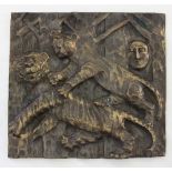 Ronald Pennell (British, born 1935)/Tiger Forest/bronze relief,