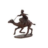 A modern bronze figure of a camel and rider, indistinctly signed Beda and dated 05, numbered 1/15,