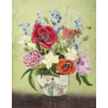 Ann Harvey (British 20th Century)/Summer Flowers/initialled/oil on canvas,