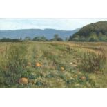 Thomas Buechner (American 1926-2010)/Pumpkin Patch/signed/oil on board,