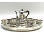 An oval silver plated tray, 56cm wide,