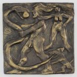 Ronald Pennell (British, born 1935)/Cox's First Apple/bronze relief,