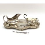 A kidney-shaped silver plated tray, 43cm wide,