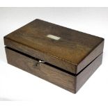 A Victorian rosewood writing box, fitted interior,