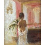 Rene Legrand (French 1923-1996)/Female Nude in Interior/signed/oil on canvas board, 22.5cm x 18.