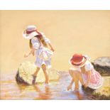 Rene Legrand (French 1923-1996)/Girls at the Beach/signed/oil on canvas,