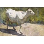 Henry William Banks Davis RA (British 1833-1914)/Study of a White Cow/titled and signed on a label