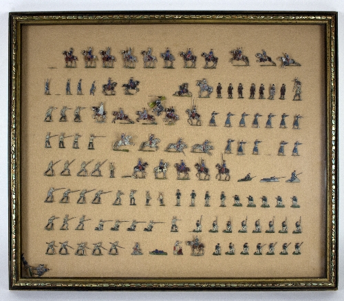 A large quantity of flat tin soldiers mounted on boards, framed and glazed, - Bild 2 aus 3