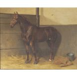Kate S Badcock/Portrait of a Chestnut Hunter/in a loose box/initialled and dated 1894/oil on canvas,