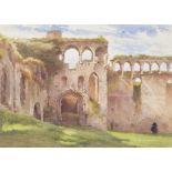 Isobel B Badcock/The Bishop's Palace, St Davids/watercolour,