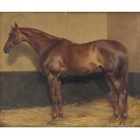 Kate Badcock/Portrait of a Horse in a Stable Interior/oil on canvas,