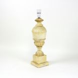 An alabaster table lamp,