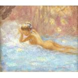Rene Legrand (French 1923-1996)/Female Nude Reclining/signed/oil on canvas board,