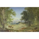 Henry William Banks Davis RA (British 1833-1914)/Deer Beneath Trees in Parkland/oil on paper,