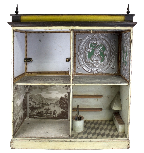 'The Spanish House', a fine open-fronted dolls house, mid 19th Century,