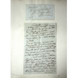 Duke of Wellington interest: An autograph letter, London Sept 15 1845 to Lady Powlett,