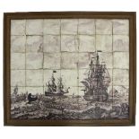 An 18th Century manganese tiled tableau,