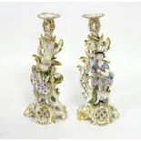 A pair of 19th Century Jacob Petit porcelain figural candlesticks,