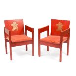 A pair of Investiture chairs, designed by Lord Snowden, 1969,