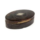 A George III tortoiseshell and pique work snuff box,