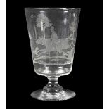 An English engraved glass vase circa 1900,