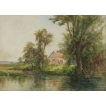 Charles T Cox/The River Teme, Ludlow/signed and dated 1912/watercolour,