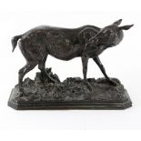 Antoine Louis Barye (1796-1875)/Standing Doe/signed/dark brown patinated bronze,