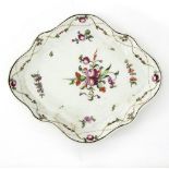 A Newhall teapot stand painted flowers and within a garland border, the base impressed 241, 19.